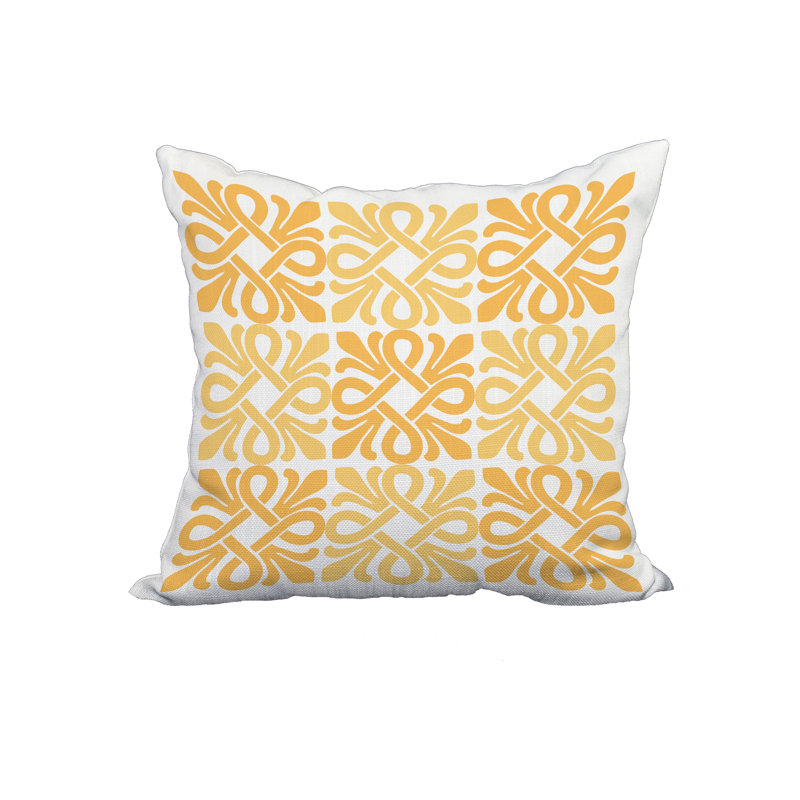 Geometric Reversible Throw Pillow, 20" x 20", Yellow
