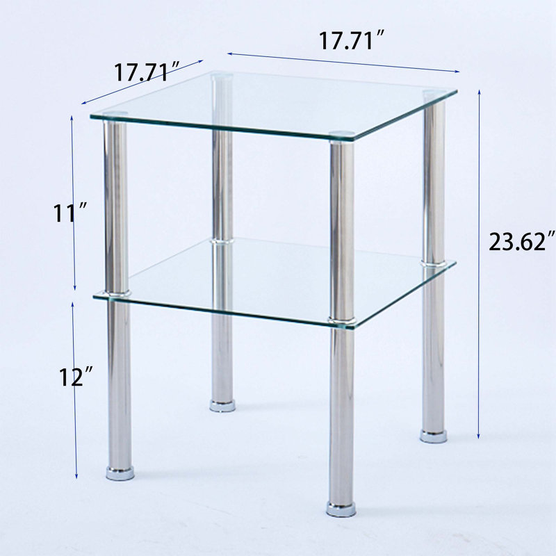 Katsumi 17.71'' Glass Top Console Table