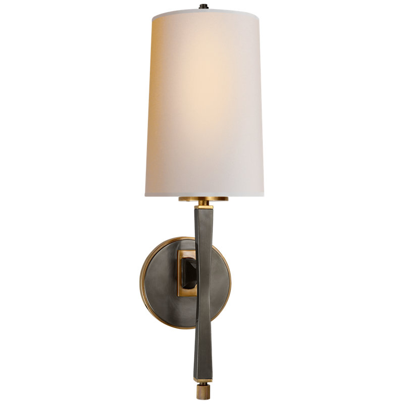 Thomas O'Brien Edie Sconce, Bronze/Antique Brass, Fabric