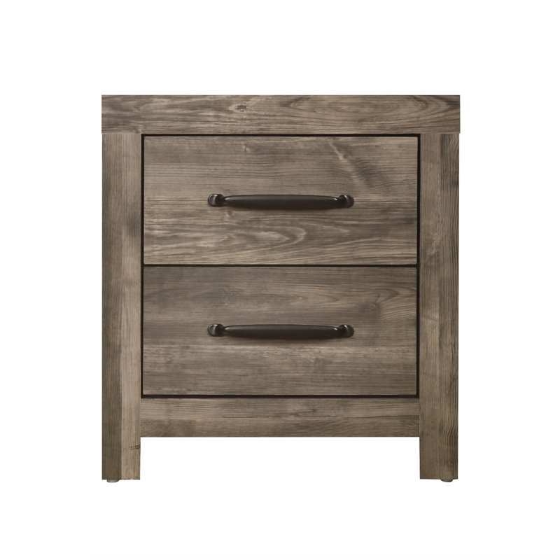 Table de chevet 2 tiroirs Newington en gris
