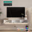 Meuble télé flottant mural avec éclairage à DEL, console multimédia moderne avec station de charge, centre de divertissement compact pour salon-1001960595
