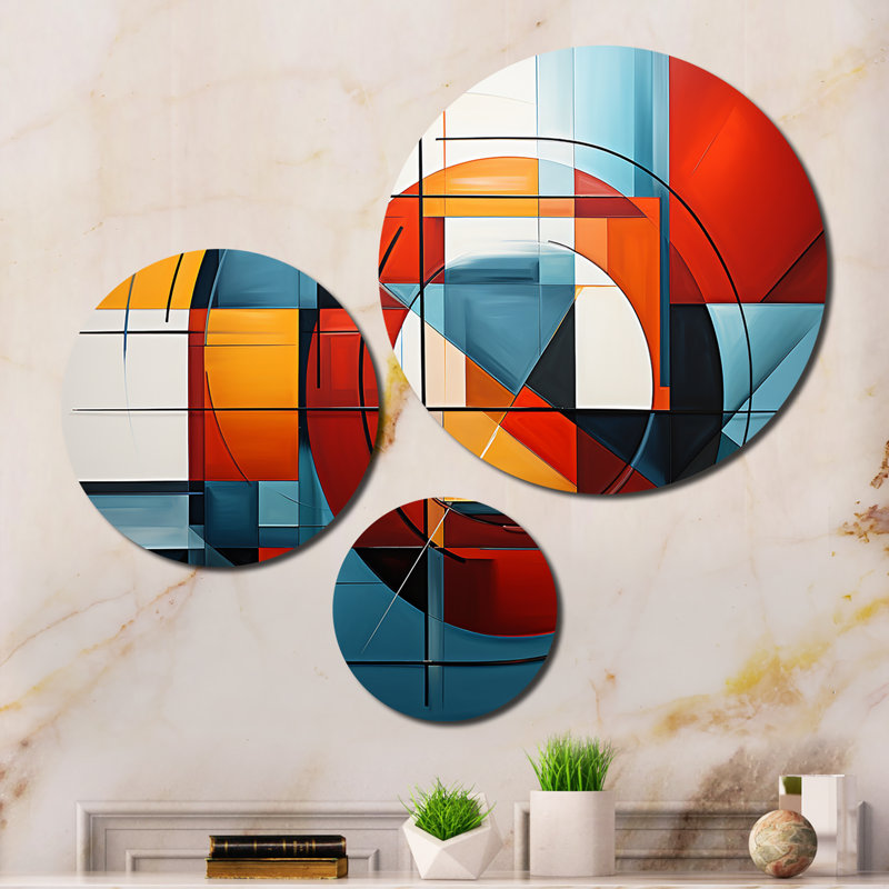 Ensemble de 3 décorations murales géométriques II Hardedge