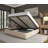 Modern Upholstered Lift-Up Storage Bed with Curved Headboard, Low Profile Platform-309247020-299414436