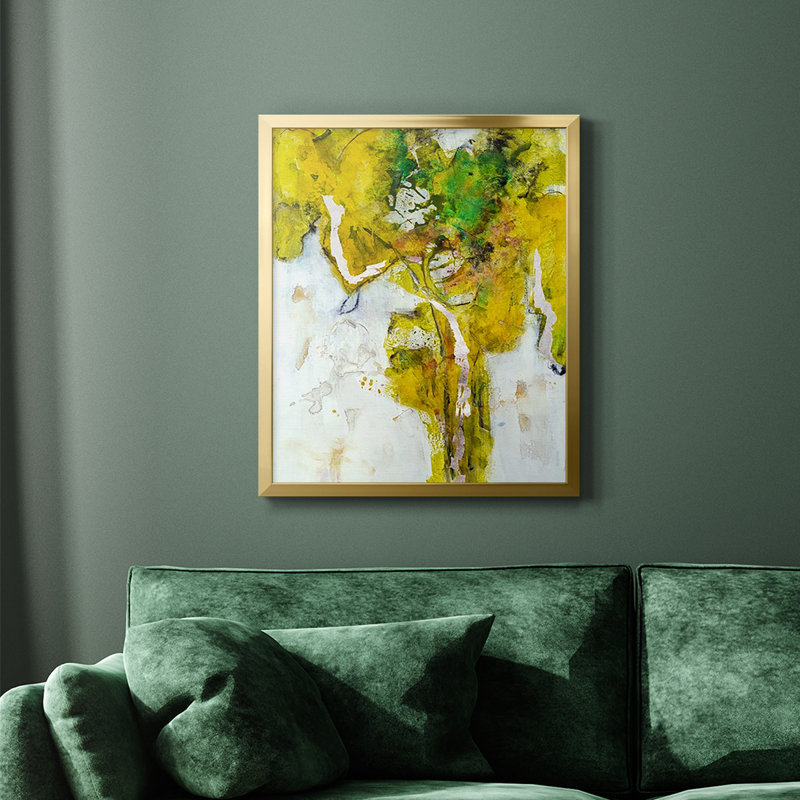 Toile encadrée de qualité supérieure Golden Foliage I - prête à être accrochée, Or, H 24 po x l 20 po