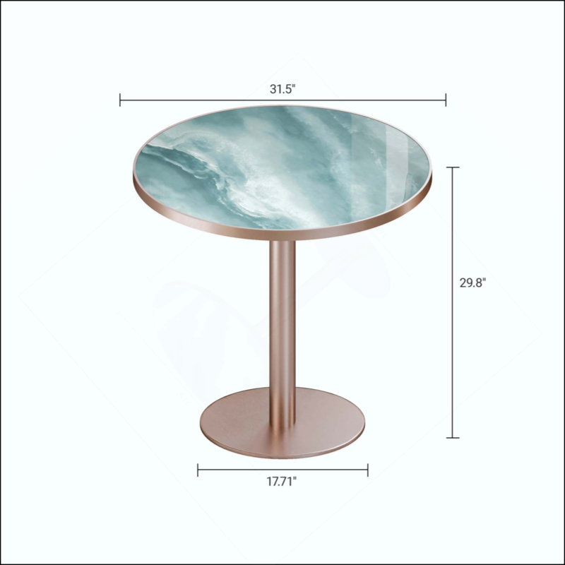 Table de salle à manger Modern, Vert / or rose