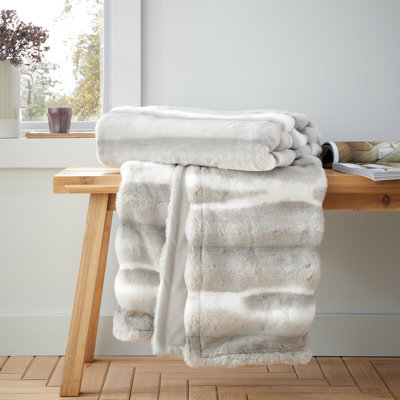 Flint Cosy Faux Fur Blanket Throw