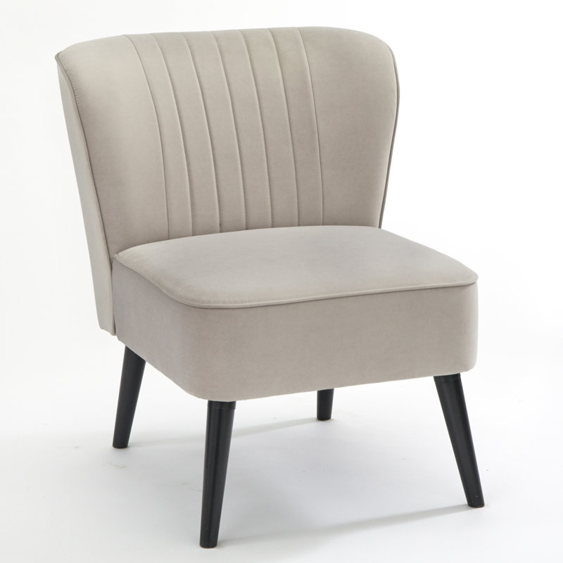 Upholstered Slipper Chair, Taupe