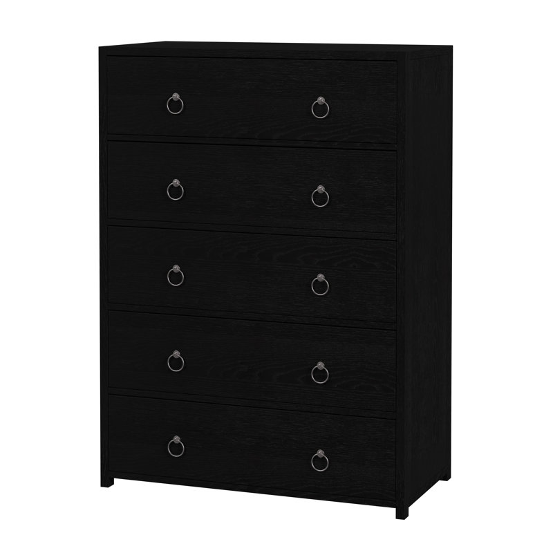 Lark 5 Drawer Dresser, Black