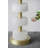 Elegant Marble Table Lamp With Brass Frame And White Fabric Shade