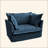 Slip-Covered Armchair With 1 Big Back Cushion And 2 Big Toss Pillows, Single Deep Seat Comfy Single Couch Sofa Multiple Large Soft Pillows-1235998920