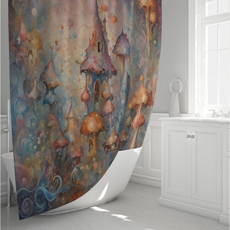 Rideau de douche abstrait Hedden, H 72 po x l 70 po