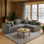 Canapé modulaire modulaire en forme de L, canapé à assise profonde en mousse et chenille texturée moelleuse, comprend les coussins assortis, livraison compressée, l 111 po x P 74 po x H 23,6 po-186454847