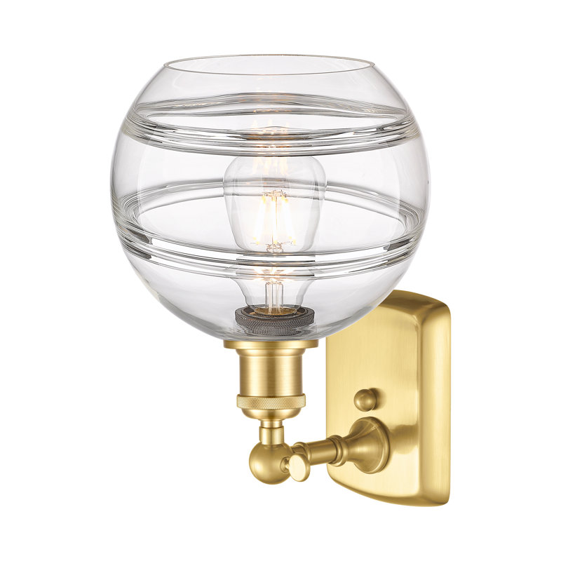 Applique murale 1 lumière Ballston Bienes, Transparent, H 10,88 po x l 8 po x P 8,13 po, Or satiné