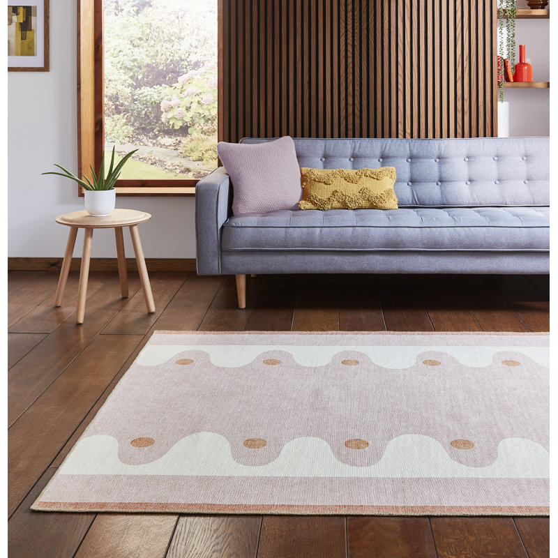 Scion Floral Digitally Printed 120cm X 170cm Area Rug, Rectangle 120 x 170 cm, Blush