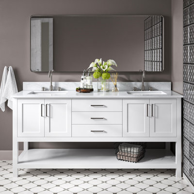 Ensemble de meuble-lavabo double 73 po Alemanno Akwasi