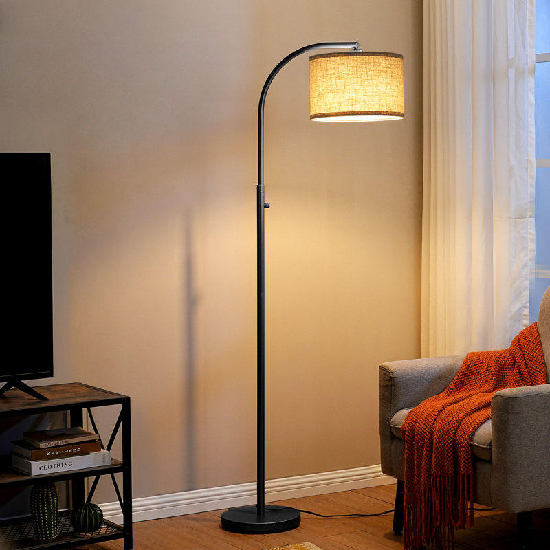 63.4'' Arched/arc Dimmable Floor Lamp With Bulbs Included, Black