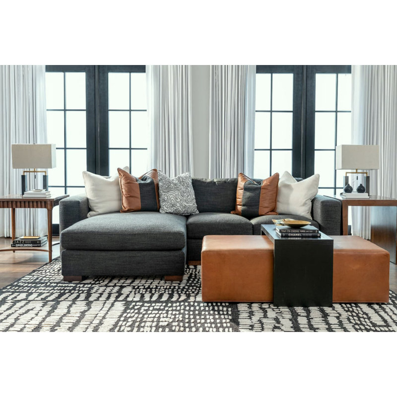 Hand Knotted Wool Geometric Area Rug in Ivory, Rectangle 12'3" x 14'10"