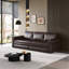 Canapé Chesterfield, canapé-lit gigogne de 93,7 po, canapé-lit convertible 3 en 1 en similicuir avec garniture cloutée et accoudoirs roulés, canapé-lit multifonctionnel, brun foncé-1834772708
