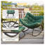 Fauteuil à bascule en rotin avec œuf vert clair et repose-pieds en osier toutes saisons pour patio et véranda-888283581