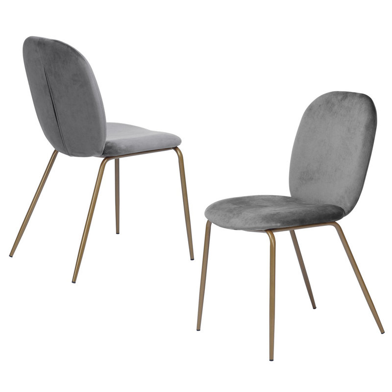 Celine 48cm H Velvet Upholstered Side Chair, Grey