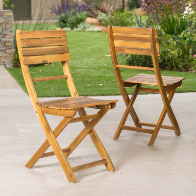 Chaise de salle à manger d'extérieur pliante en bois d'acacia