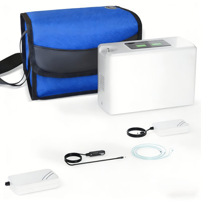 Dual Battery 3L Portable Oxygen Machine with Accessories and Bag -Travel/Home Use Concentrator 33% Compact Oxygen-generator (Two Batterys:2500mAh*2)