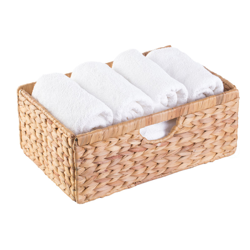 Panier en osier naturel jacinthe d'eau, H 6 po x l 15 po x P 10 po