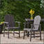 Chaises de salle à manger d'extérieur résistantes aux intempéries en bois d'acacia Adirondack (ensemble de 2), finition, siège durable et confortable pour patio et jardin-720012979