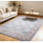 Vintage Area Rug 5 x 7 Floral Print Accent Carpet, Stain-Resistant Oriental Distressed Throw Rug with Non-Slip Backing, Washable Traditional Low Pile Indoor Mat for Living Room, Blue Colorful-169689934-169689924