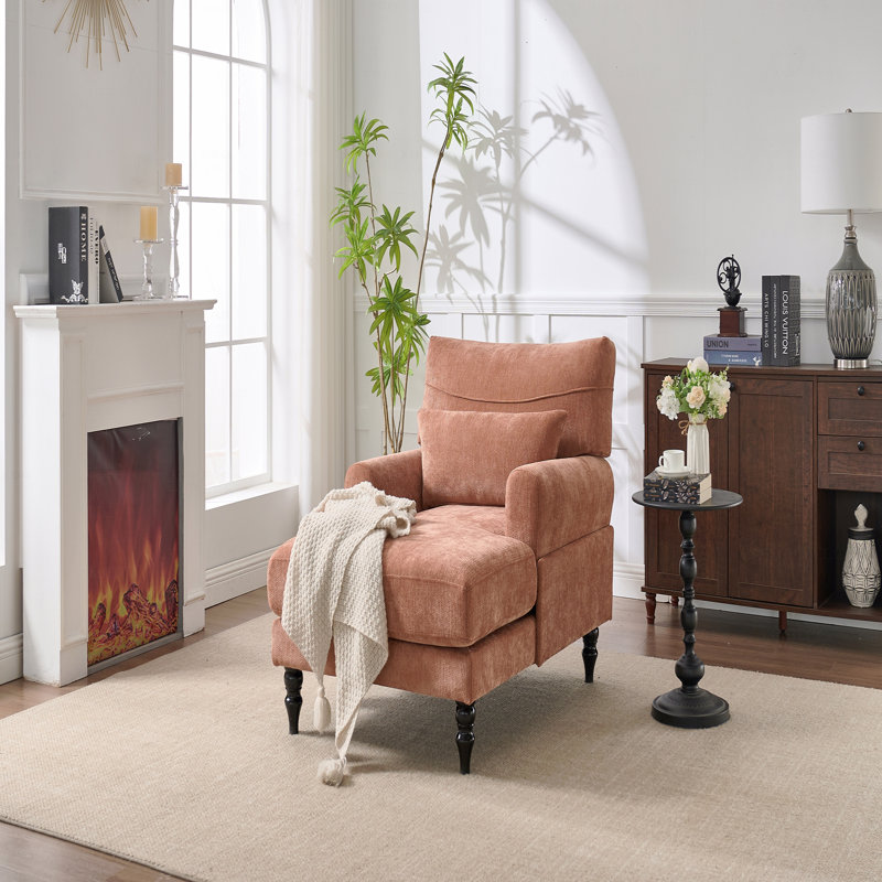 Méridienne moderne, fauteuil inclinable rembourré de loisirs d'intérieur, fauteuil d'appoint, Orange