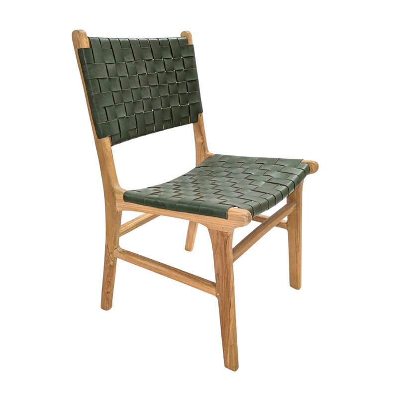 50cm H Solid Wood Side Chair, Green