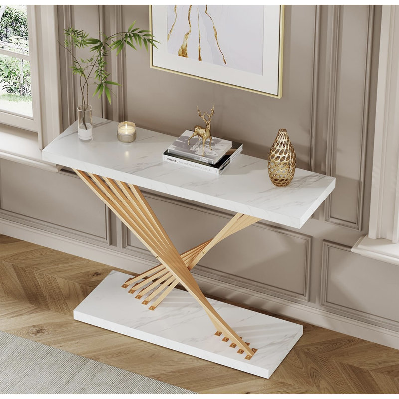 Gold Unique Style Entryway Console Table