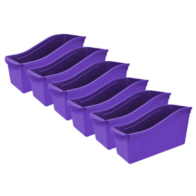 Storex Large Book Bin, Purple, Pack Of 6