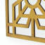 Décoration murale en miroir avec superposition florale en bois sur le dessus, or et argent