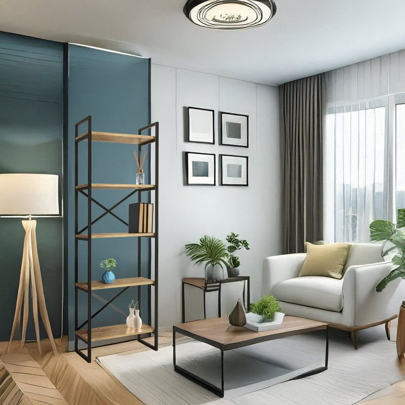 5 Tiers Metal Frame Etagere Bookcase