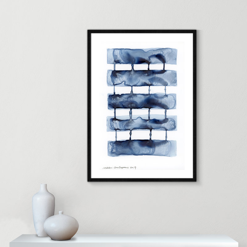 Gareth Stitched Together I by Nikki Galapon - Solid Wood Rectangle Print Single Piece Item on Canvas, Black Wood Framed Paper