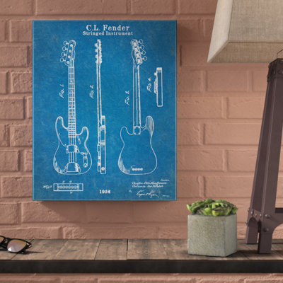 « guitare i blue », reproduction d’impression sur toile tendue