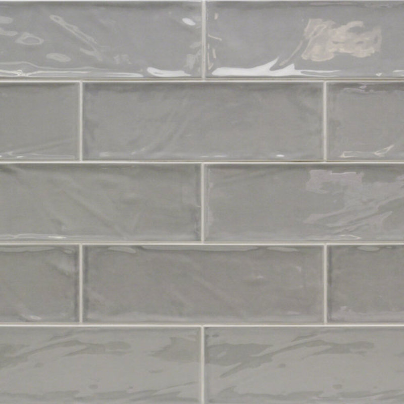Santa Monica 4x12 Polished Ceramic Subway Tile, Gray