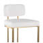 Tabouret de bar à hauteur fixe en métal doré et similicuir blanc - ensemble de 2