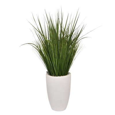 48'' Faux Foliage Grass in Cement Pot