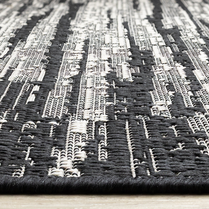 Tapis scandinave abstrait intérieur / extérieur Abstract, 6 pi 7 po x 9 pi 6 po