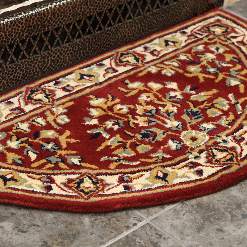 Hearth Hand Tufted Wool Floral Indoor Rug, Half Circle 1'8" x 3'8"
