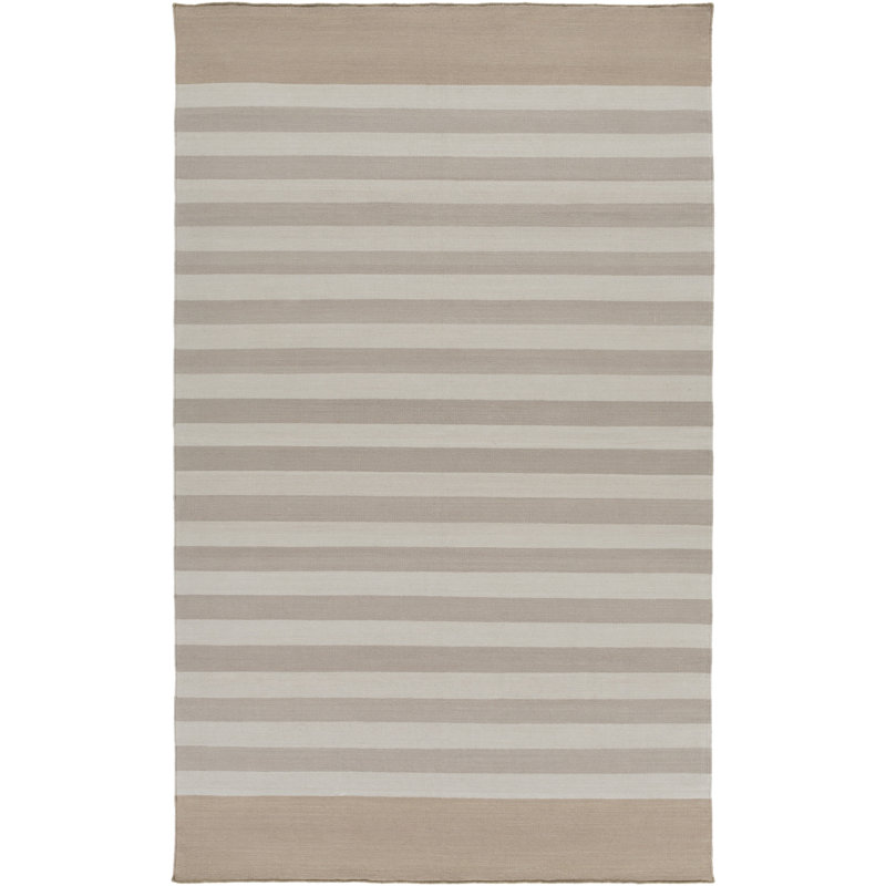 Tapis gris clair en coton tissé à la main Kinslee, Rectangle 3 pi 3 po x 5 pi 3 po