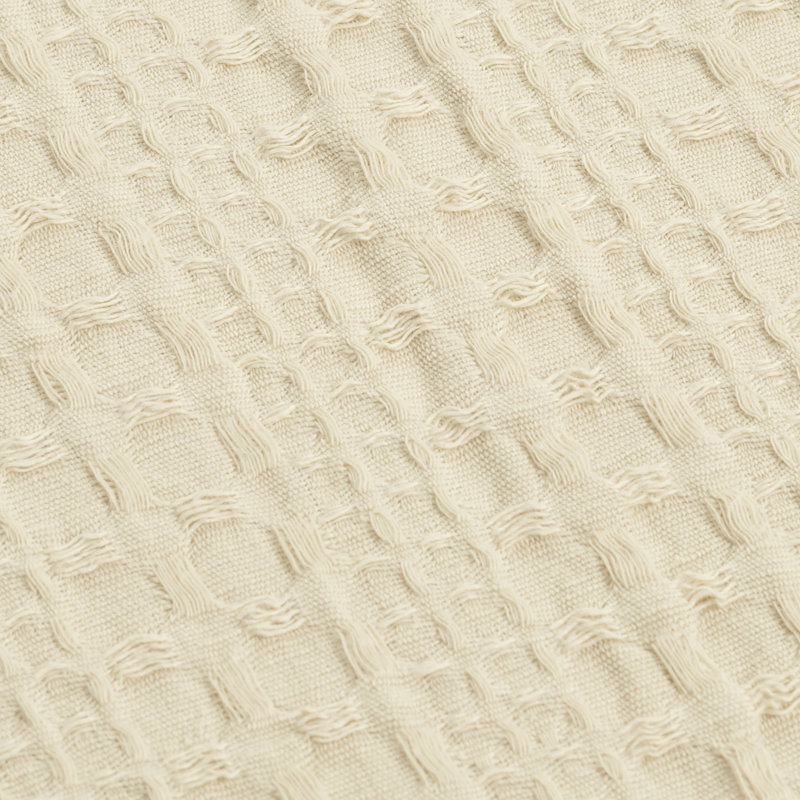 Haniya Neutral Waffle Woven Cotton Full/Queen Duvet Cover Set