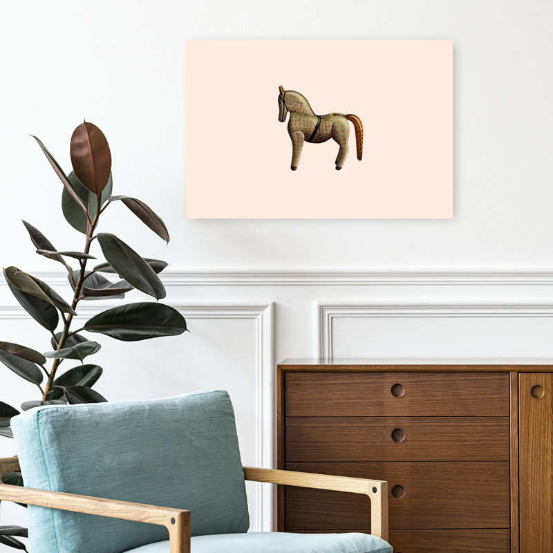 Charmant cheval pointillé, 16" H x 24" W
