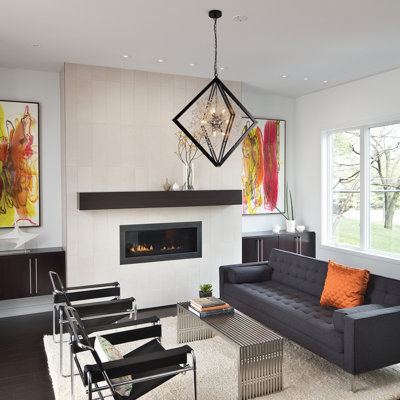 Lustre en cristal géométrique à 9 lumières avec cadre noir mat, luminaire suspendu moderne de 31 po avec pissenlits, hauteur réglable de 35 po à 111 po, homologué UL pour le vestibule de salle à manger