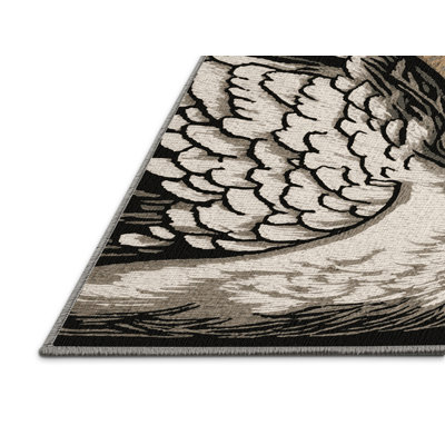Washable Mute Swan Birds Area Rug