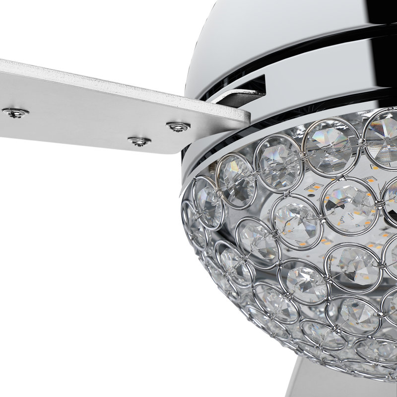 Ventilateur de plafond 48 po à 3 pales DEL intelligent avec ensemble d'éclairage inclus, télécommande.
