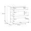 Add-On Chest of Drawers for Wardrobes, 3 Drawers, Engineered Wood, Gray, 53.5cm W x 78.2cm H x 52.7cm D-111362250