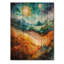 Céleste paysage abstrait de montagne II - Art mural moderne en bois sur bois de pin naturel-1821861587